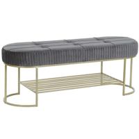 Kruk DKD Home Decor Grijs Gouden Metaal 120 x 40 x 45 cm