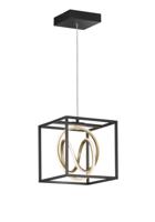 Fischer & Honsel Zwarte hanglamp Gisi met goud 60913