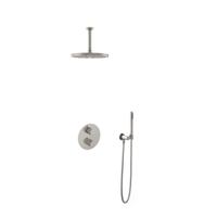 Hotbath Buddy IBS Regendoucheset - 15cm plafondarm - 30cm ronde hoofddouche - staafhanddouche - geborsteld nikkel IBS1AGN25