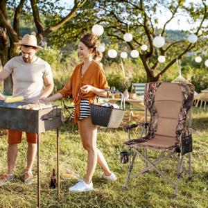 Vouwbare Campingstoel Klapstoel met Bekerhouder & Zijzak Vouwbare Visstoel