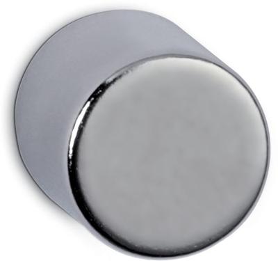 MAUL neodymium cylinder magneet, ft 10x10x10 mm, trekkracht 4 kg, zilver, blister van 4 stuk