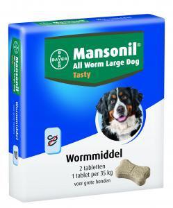 Mansonil All Worm XL tasty ontwormingsmiddel voor de grote hond 2tbl