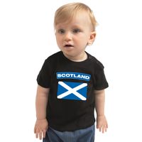 Scotland t-shirt met vlag Schotland zwart voor babys