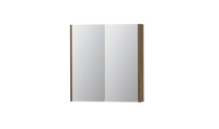 INK SPK2 spiegelkast met 2 dubbelzijdige spiegeldeuren, 2 verstelbare glazen planchetten, stopcontact en schakelaar 70 x 14 x 73 cm, zuiver eiken - thumbnail