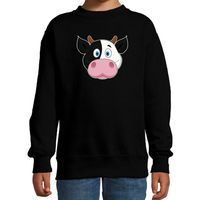 Cartoon koe trui zwart voor jongens en meisjes - Cartoon dieren sweater kinderen - thumbnail