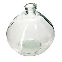 Atmosphera bloemenvaas Organische bol fles vorm - helder transparant - glas - H22 x D21 cm