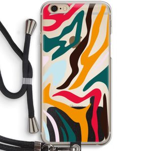 Colored Zebra: iPhone 6 / 6S Transparant Hoesje met koord