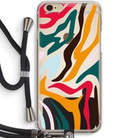 Colored Zebra: iPhone 6 / 6S Transparant Hoesje met koord