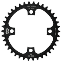 KMC tandwiel 38t, aluminium 1/2x1/.bcd 104mm. kettinglijn 3.0mm single speed