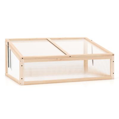 Kas Houten Kas Verhoogd Plantenbed met Transparant Klapdak