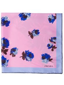 Prada foulard en soie à fleurs - Rose