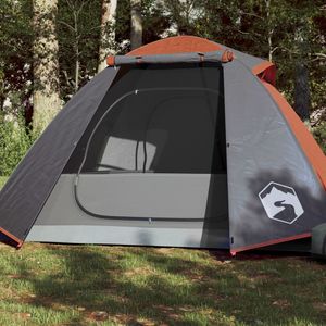 Tent 2-persoons 224x248x118 cm 185T taft grijs en oranje