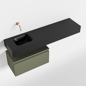 Toiletmeubel Mondiaz Andor | 120 cm | Meubelkleur Army | Lex vrijhangend wastafel Urban Links | Zonder kraangat