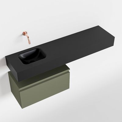 Toiletmeubel Mondiaz Andor | 120 cm | Meubelkleur Army | Lex vrijhangend wastafel Urban Links | Zonder kraangat
