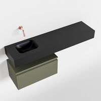 Toiletmeubel Mondiaz Andor | 120 cm | Meubelkleur Army | Lex vrijhangend wastafel Urban Links | Zonder kraangat