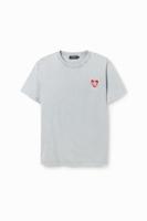 T-shirt met geborduurd hart - BLACK - S