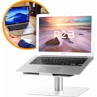 R2B® Laptop standaard verstelbaar en draaibaar - 360 graden rotatie - Model Waalwijk - 10 t/m 17 inch - Zilver - thumbnail
