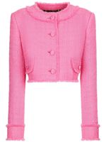 Dolce & Gabbana veste crop en tweed à col rond - Rose