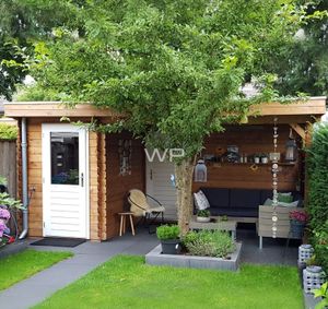 Woodpro Zaandam Tuinhuis 500x250 cm 28 mm vuren blank- Plat dak- Onbehandeld vurenhout- Woodpro