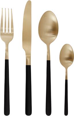 Cosy & Trendy Bestekset Olivia Champagne Black 16 delig / 4 personen