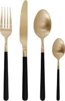 Cosy & Trendy Bestekset Olivia Champagne Black 16 delig / 4 personen