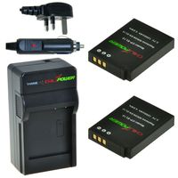 2 x EN-EL12 accu's voor Nikon - Charger Kit + car-charger - UK version