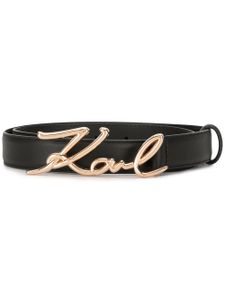 Karl Lagerfeld ceinture Signature en cuir - Noir