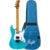 Flight Rock Series Pathfinder Baritone Ocean Blue elektrische solid body ukelele met gigbag