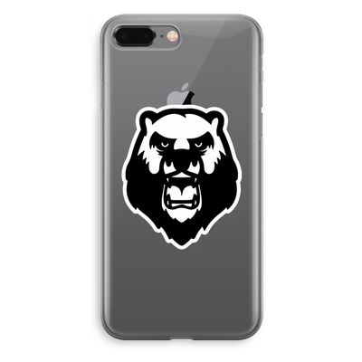 Angry Bear (white): iPhone 8 Plus Transparant Hoesje