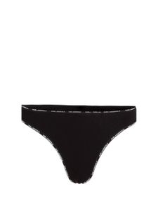 Karl Lagerfeld tanga Brazilian à logo imprimé - Noir