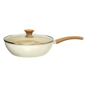 Braad/wokpan met deksel Harmony - Alle warmtebronnen - Beige - D27 cm - handvat bakeliet - aluminium