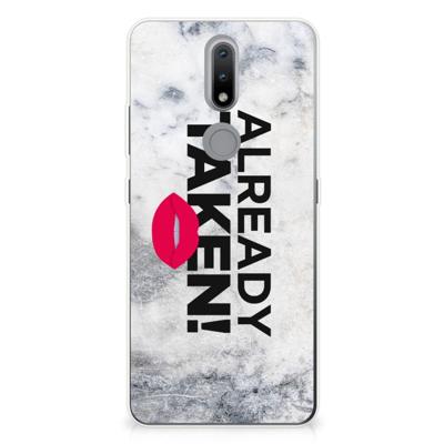 Nokia 2.4 | Siliconen hoesje | met naam Already Taken White
