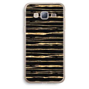 Gouden strepen: Samsung Galaxy J3 (2016) Transparant Hoesje