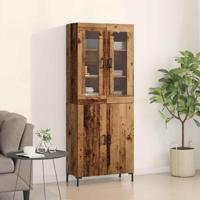 Hoge kast 2 pcs Oud hout 69,5 x 34 x 180 cm Bewerkt hout