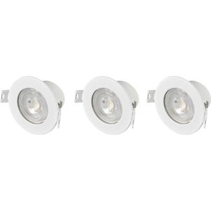 Sygonix SY-6417586 LED-inbouwlamp Set van 3 stuks Warmwit tot neutraalwit LED LED 5.5 W Wit