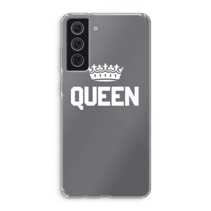 Queen zwart: Samsung Galaxy S21 FE Transparant Hoesje