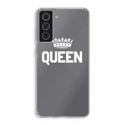 Queen zwart: Samsung Galaxy S21 FE Transparant Hoesje