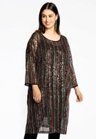 Yoek Jurk met pailletten RAINBOW | Zwart | Maat 42/44