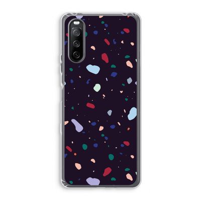 Dark Rounded Terrazzo: Sony Xperia 10 III Transparant Hoesje