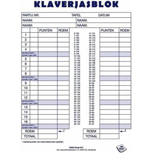 Klaverjassen Scoreblok - 1x - 50 vellen - papier