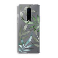 Tropical watercolor leaves: OnePlus 8 Transparant Hoesje