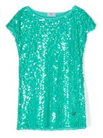 Chiara Ferragni Kids robe brodée de sequins - Vert