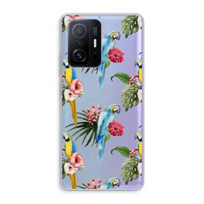 Kleurrijke papegaaien: Xiaomi 11T Transparant Hoesje