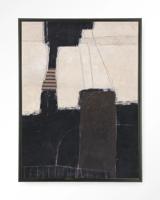 Urban Cotton Wandkleed 'Abstract 2' 80 x 110cm in Floating Frame - black