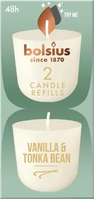 Bolsius cleanlight navulling vanilla & tonka bean