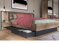 Tweepersoonsbed TORRY DELUXE 140x190 cm artisan eik/zwart