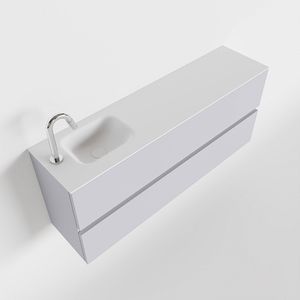 Toiletmeubel Mondiaz Ada | 120 cm | Meubelkleur Cale | Lex wastafel Talc Links | 1 kraangat
