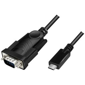 LogiLink Adapter Serieel [1x USB-C 2.0 stekker - 1x D-sub stekker 9-polig] 1.2 m Zwart