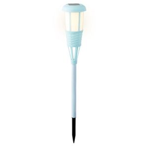 Solar tuinfakkel/tuinlamp lichtblauw op zonne-energie 61 cm   -