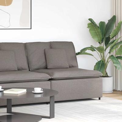 Modulaire bank middenmodule met kussens 100 cm taupe